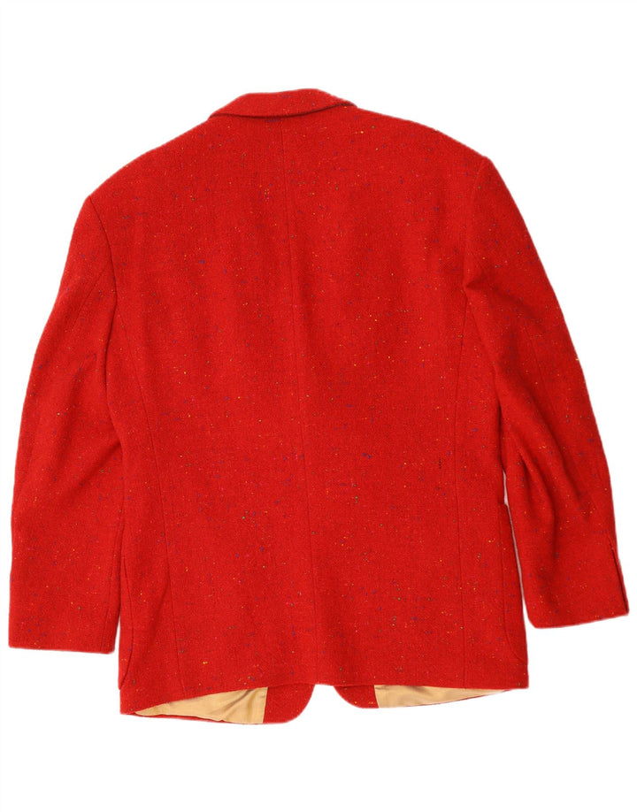 Jaqueta blazer masculina vintage com 3 botões Reino Unido 40 grande vermelha manchada