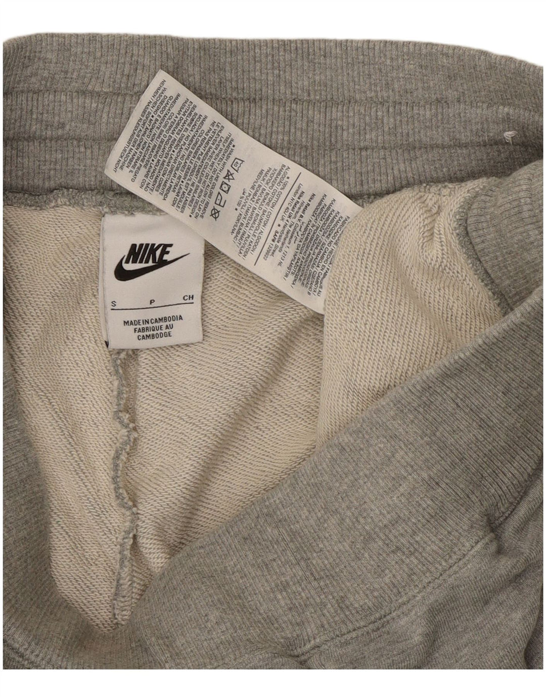 Calça de treino masculina Nike joggers pequeno algodão cinza