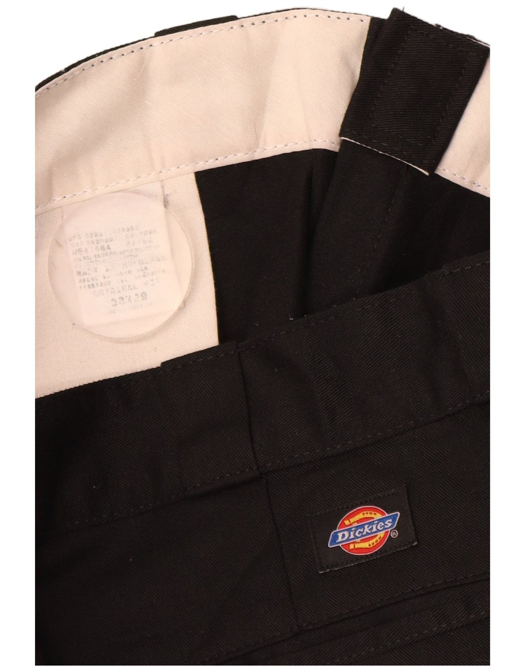 Calças Chino retas masculinas Dickies W36 L28 poliéster preto