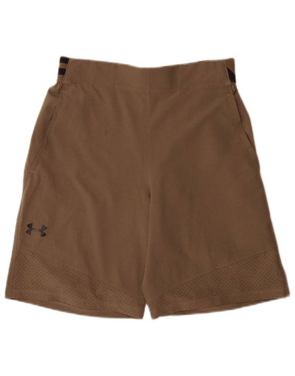 Shorts esportivos gráficos femininos Under Armour UK 10 pequenos esportes marrons