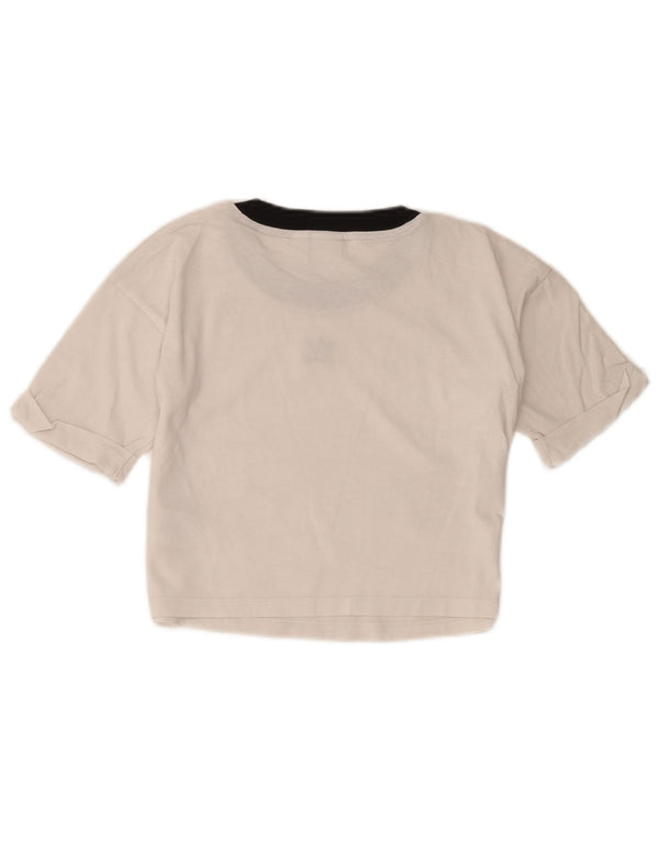 Camiseta Adidas Feminina Crop Top UK 12 Médio Algodão Branco