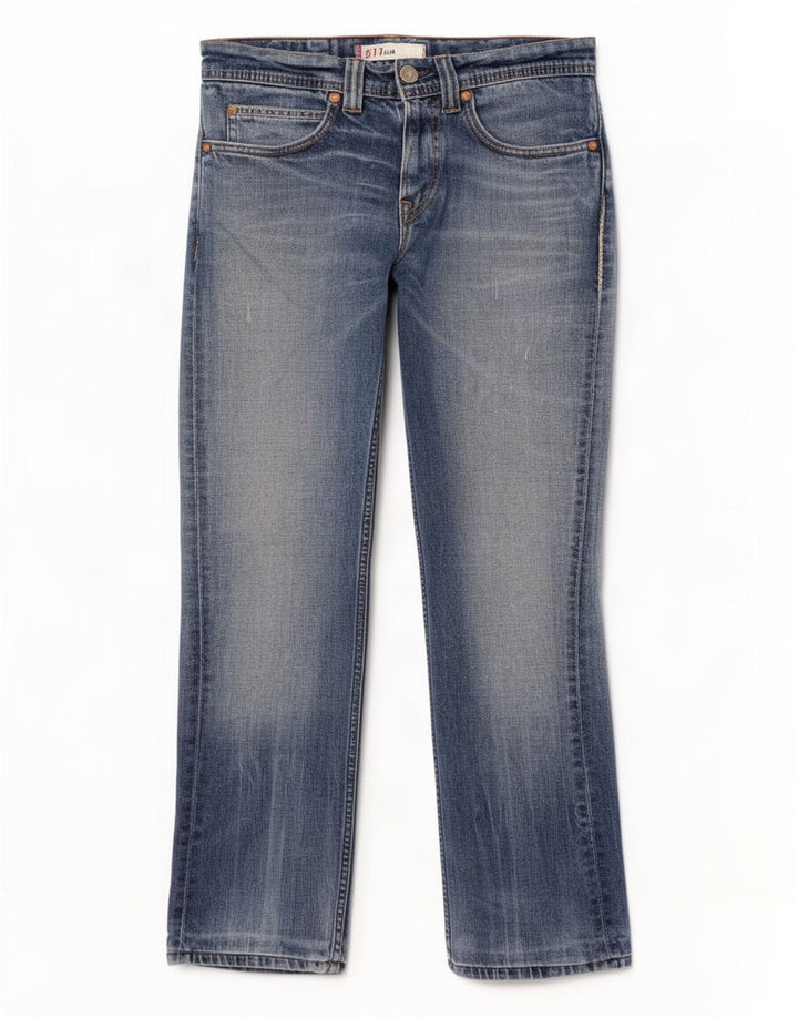 Calça jeans feminina Levi's 511 Distressed Slim W30 L29 azul algodão