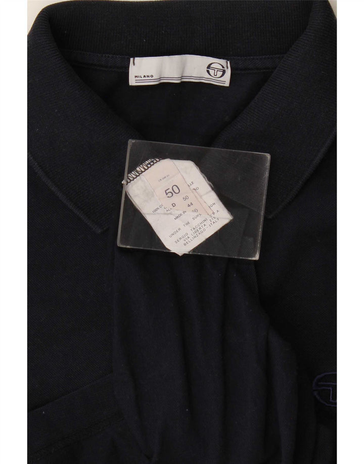 Camisa polo masculina Sergio Tacchini IT 50 algodão azul marinho médio