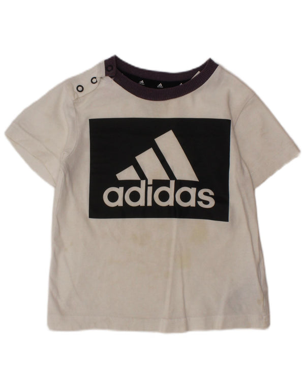 Camiseta ADIDAS Baby Boys Graphic 12-18 Meses Branco Colorblock Algodão