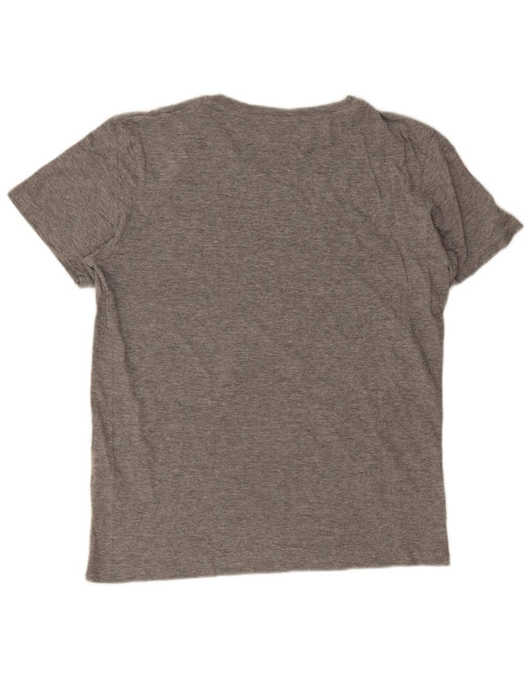 Camiseta feminina gráfica Jack & Jones UK 12 algodão cinza médio
