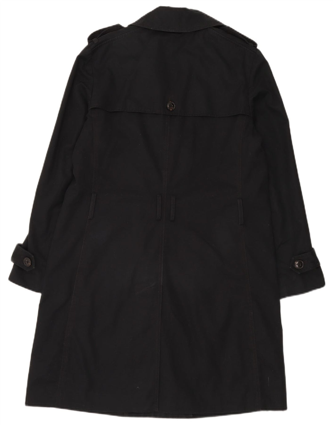 Trench coat feminino com peito duplo Gap Reino Unido 14 algodão preto médio