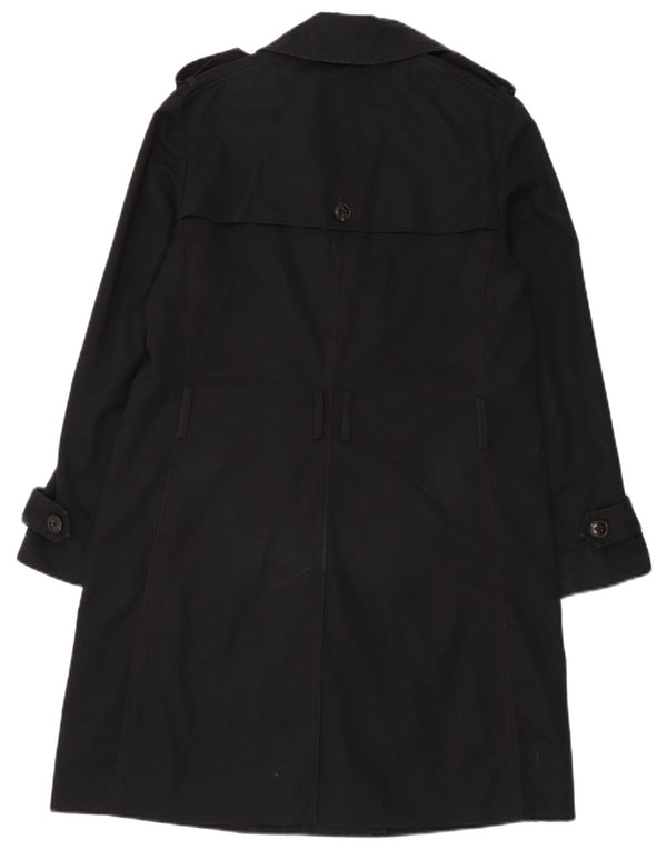 Trench coat feminino com peito duplo Gap Reino Unido 14 algodão preto médio