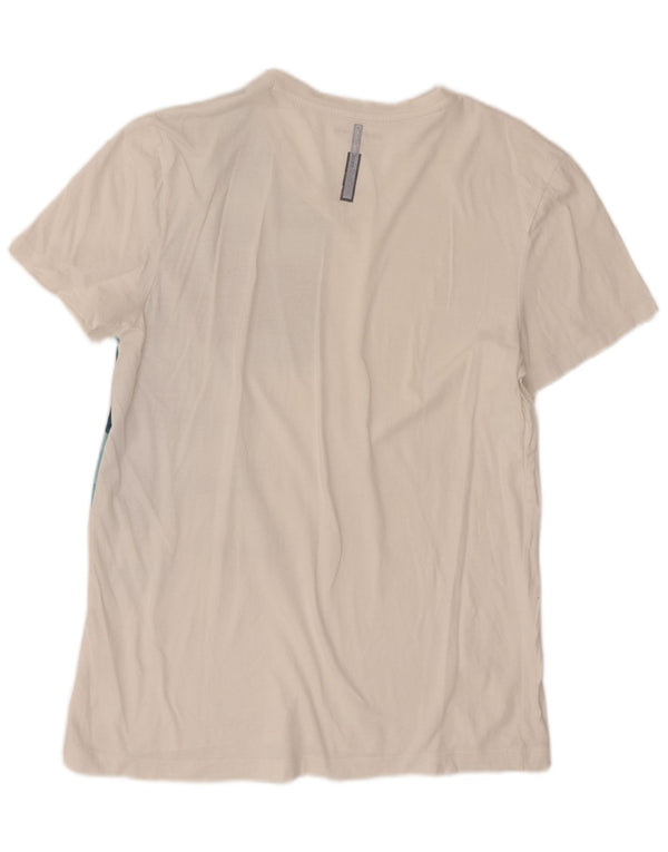 Calvin Klein Jeans Camiseta masculina gráfica Top Médio Branco Geométrico