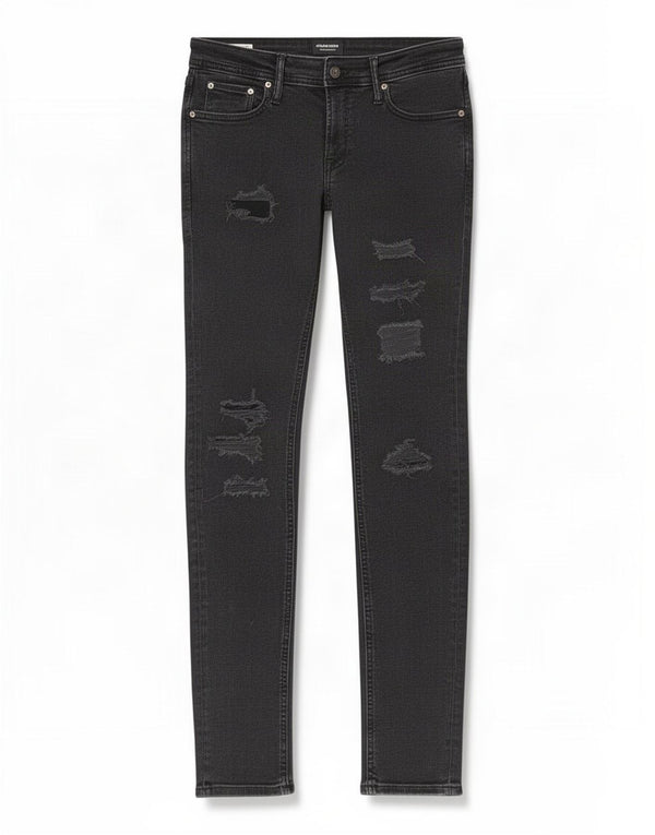 Jack & Jones Mens Liam Distressed Jeans Skinny W32 L32 Algodão Cinza
