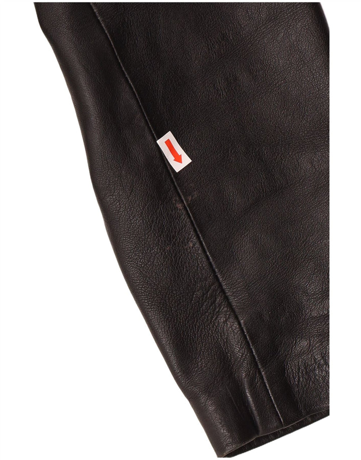 Jaqueta de couro feminina vintage Reino Unido 16 grande couro preto