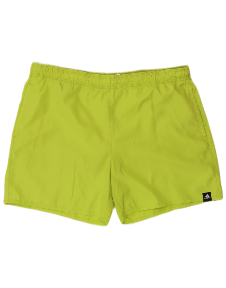 Shorts esportivos masculinos Adidas grande poliéster verde
