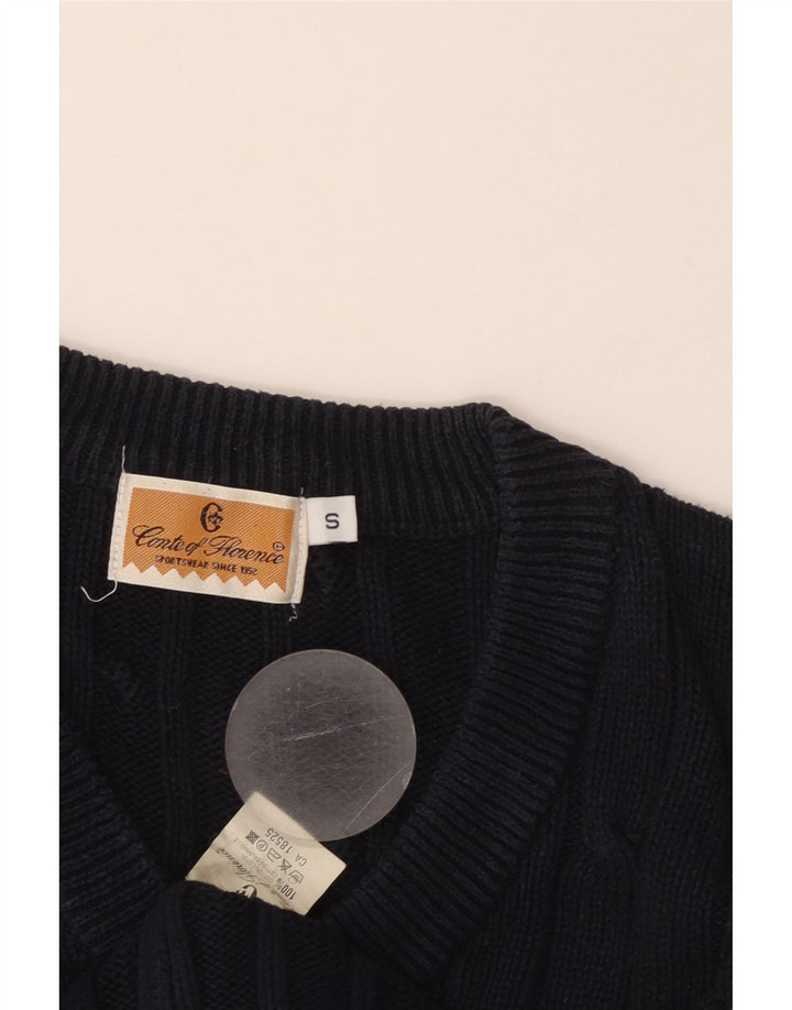 Suéter feminino CONTE OF FLORENCE com decote em V Reino Unido 10 pequeno azul marinho