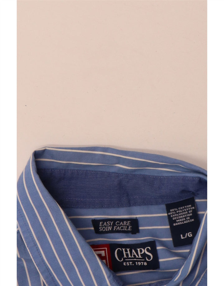 Camisa masculina Chaps grande algodão listrado azul