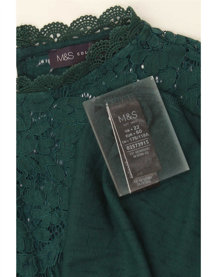 Blusa feminina Marks & Spencer UK 22 3XL viscose verde