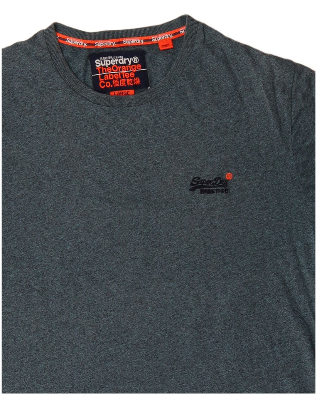 Camiseta masculina Superdry Top grande azul manchado