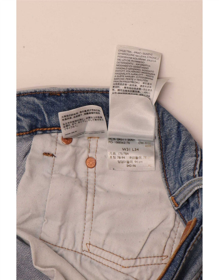 Levi's Masculino 511 Slim Jeans W31 L34 Azul Algodão