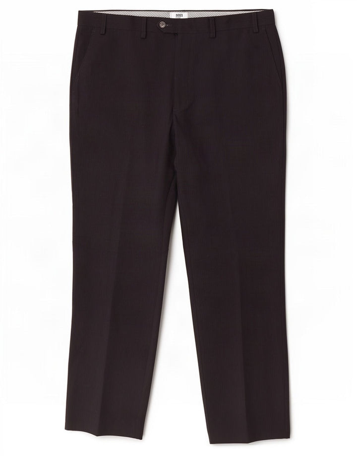 Calça masculina de terno reto Marks & Spencer W38 L33 azul marinho poliéster