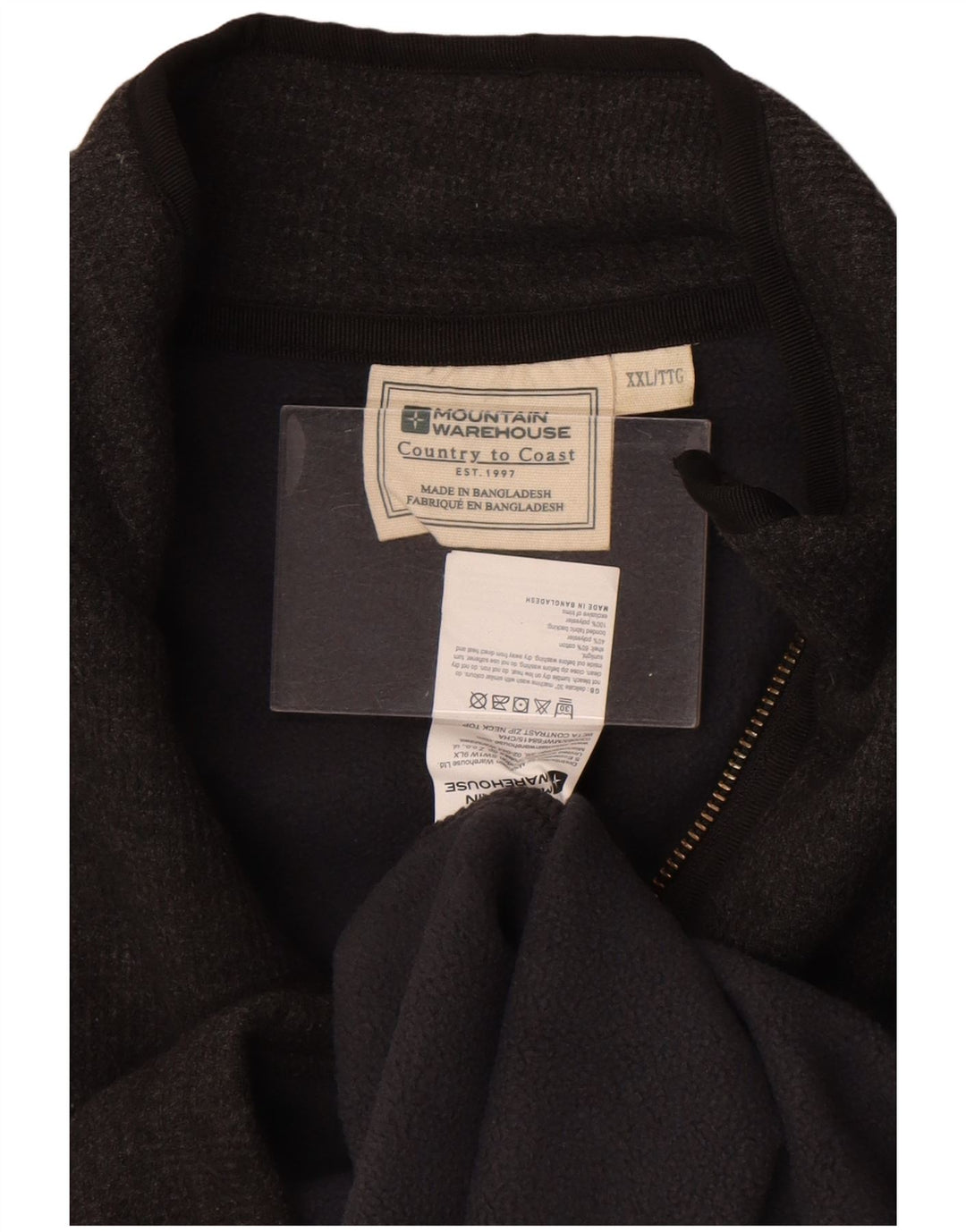 Suéter masculino Mountain Warehouse com zíper e pescoço 2XL algodão cinza