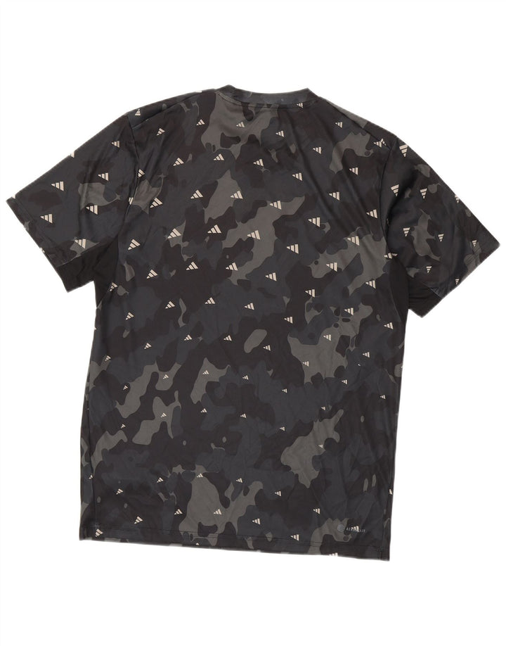 Camiseta Adidas Masculina Aeroready Graphic Top Médio Preto Camuflado Poliéster