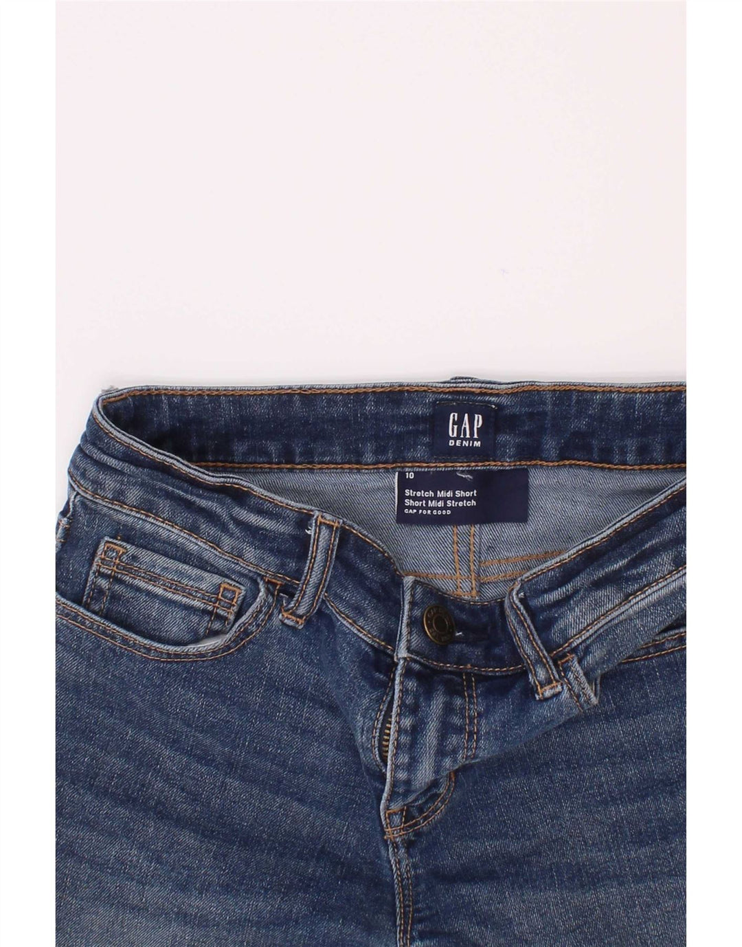 Shorts jeans Gap Boys 9-10 anos W24 algodão azul