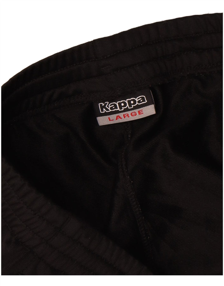 Calça de treino masculina Kappa Joggers grande poliéster preto
