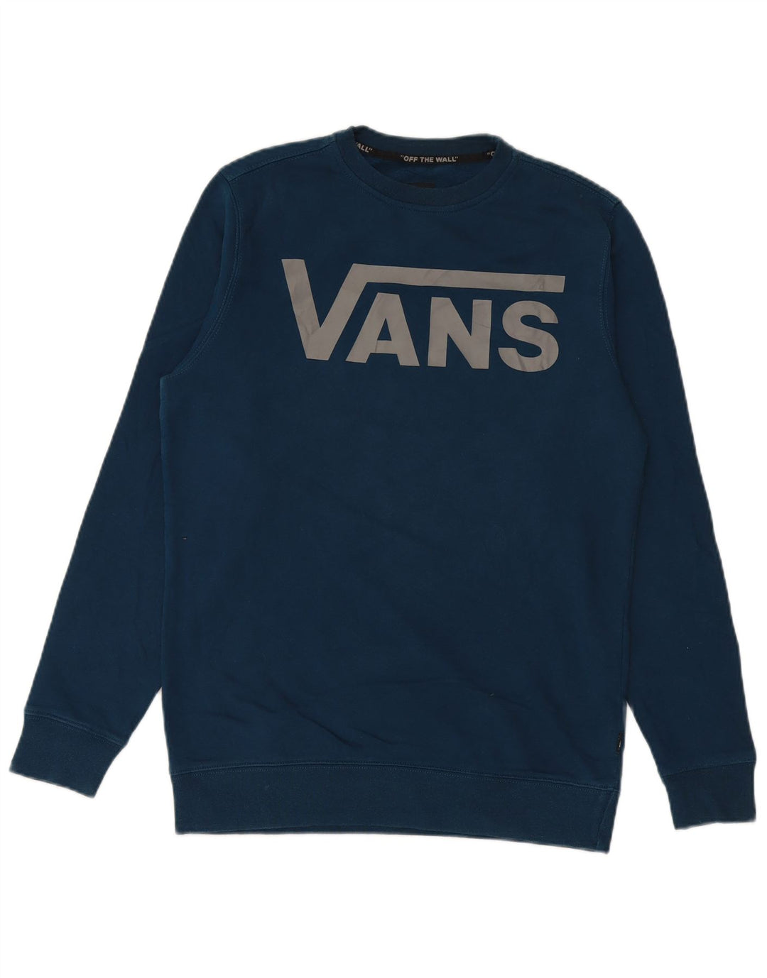 VANS Mens Graphic Moletom Jumper Pequeno Azul Algodão