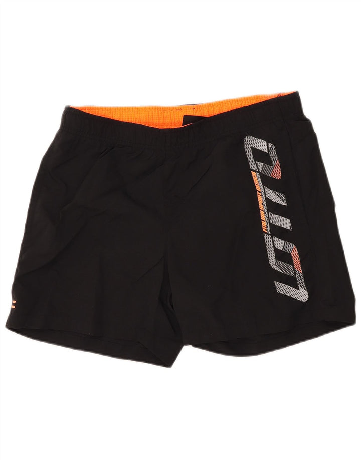LOTTO Shorts de natação masculino gráfico grande preto