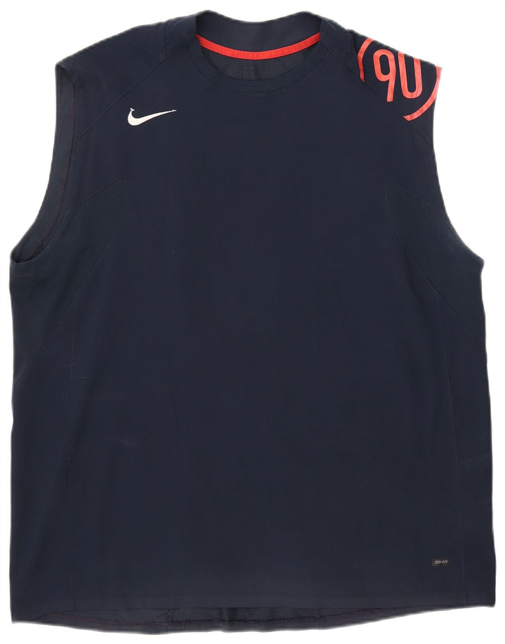 Colete gráfico Nike masculino Dri Fit Top XL azul marinho