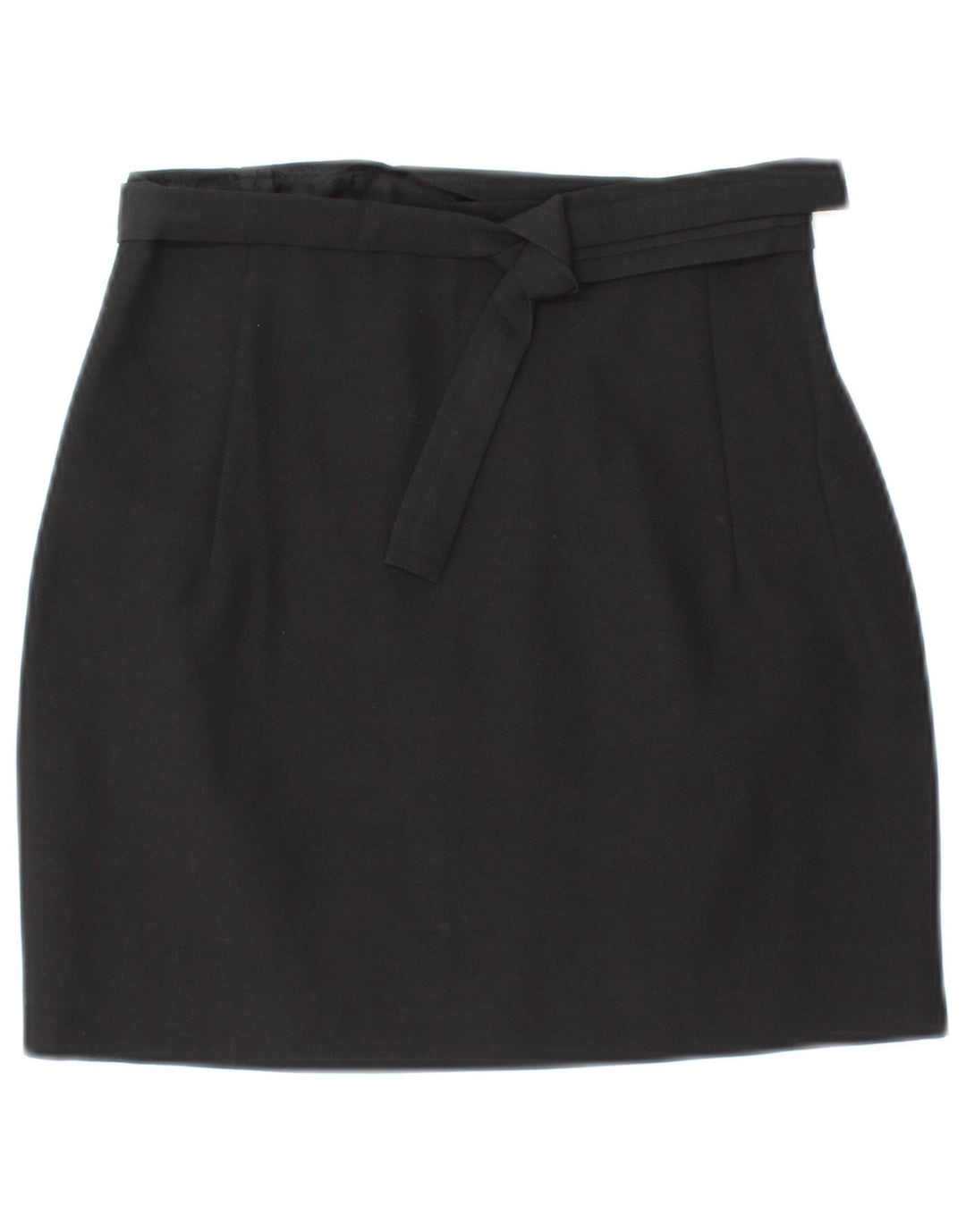 Mini saia feminina VINTAGE IT 42 médio W26 lã preta