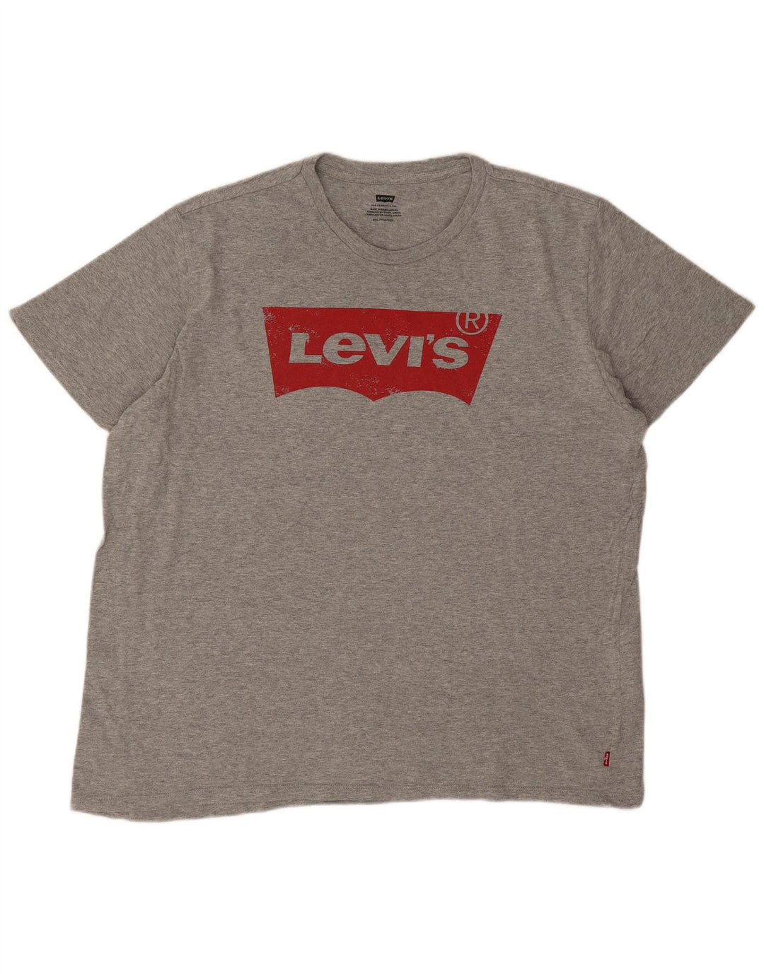 Camiseta gráfica masculina Levi's Top 2XL logotipo de algodão cinza