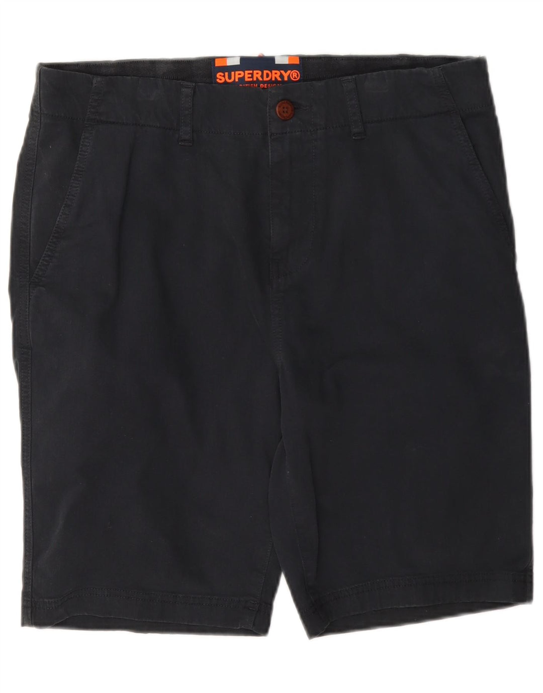 Superdry Mens Chino Shorts W32 Médio Algodão Azul Marinho