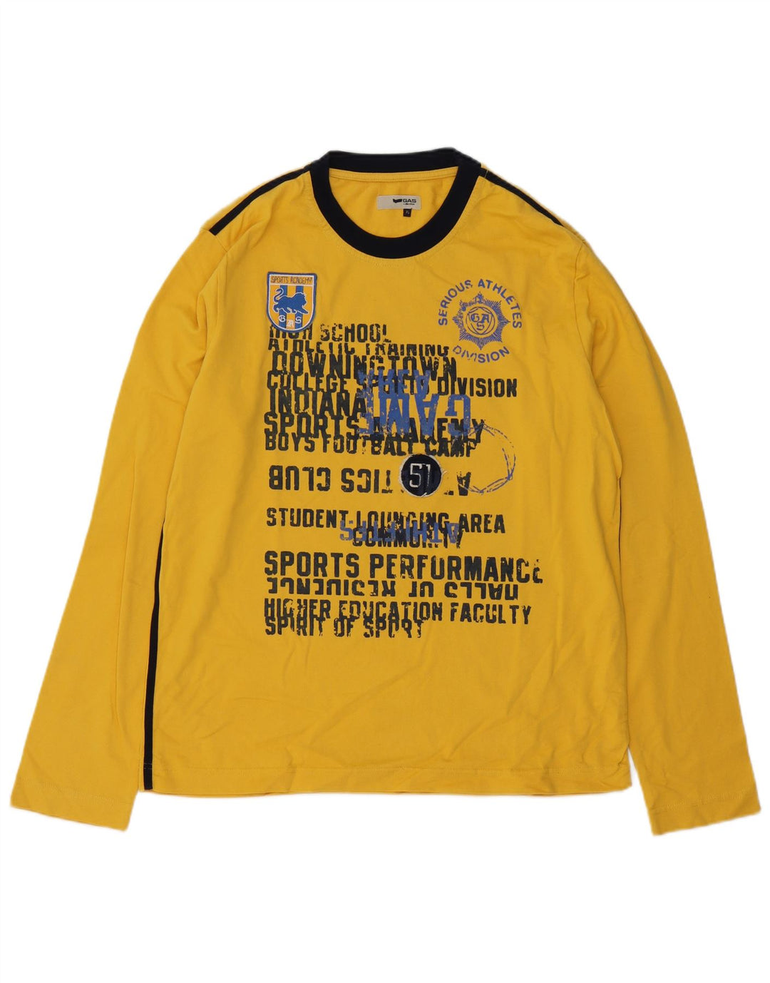 Top gráfico masculino Gas manga comprida XL amarelo colorblock