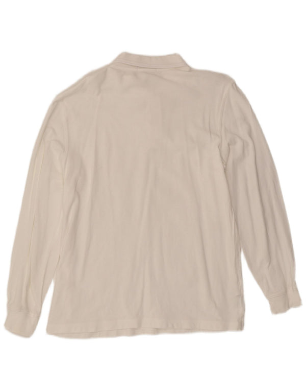 Camisa polo masculina de manga comprida Fred Perry grande algodão branco