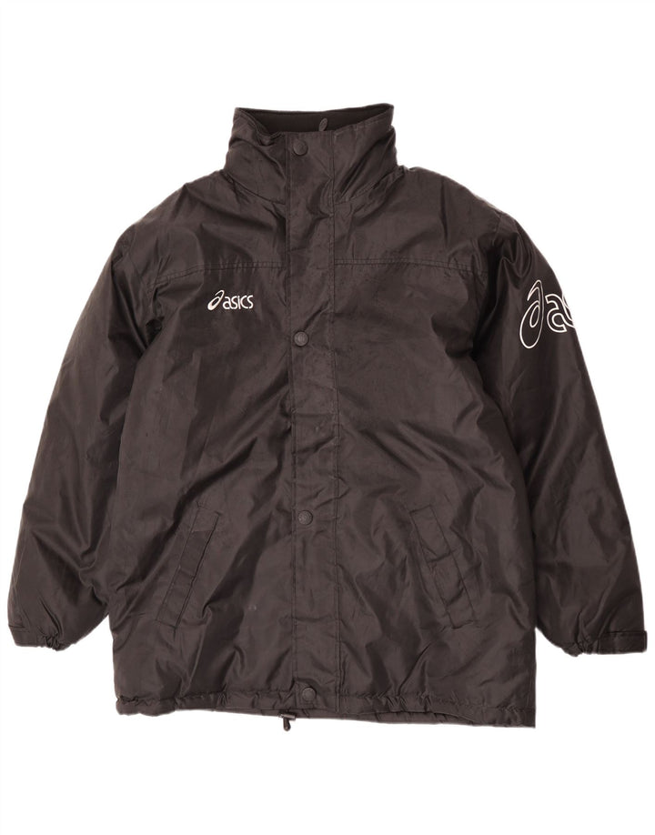 Jaqueta corta-vento masculina Asics Graphic UK 40 grande poliéster preto