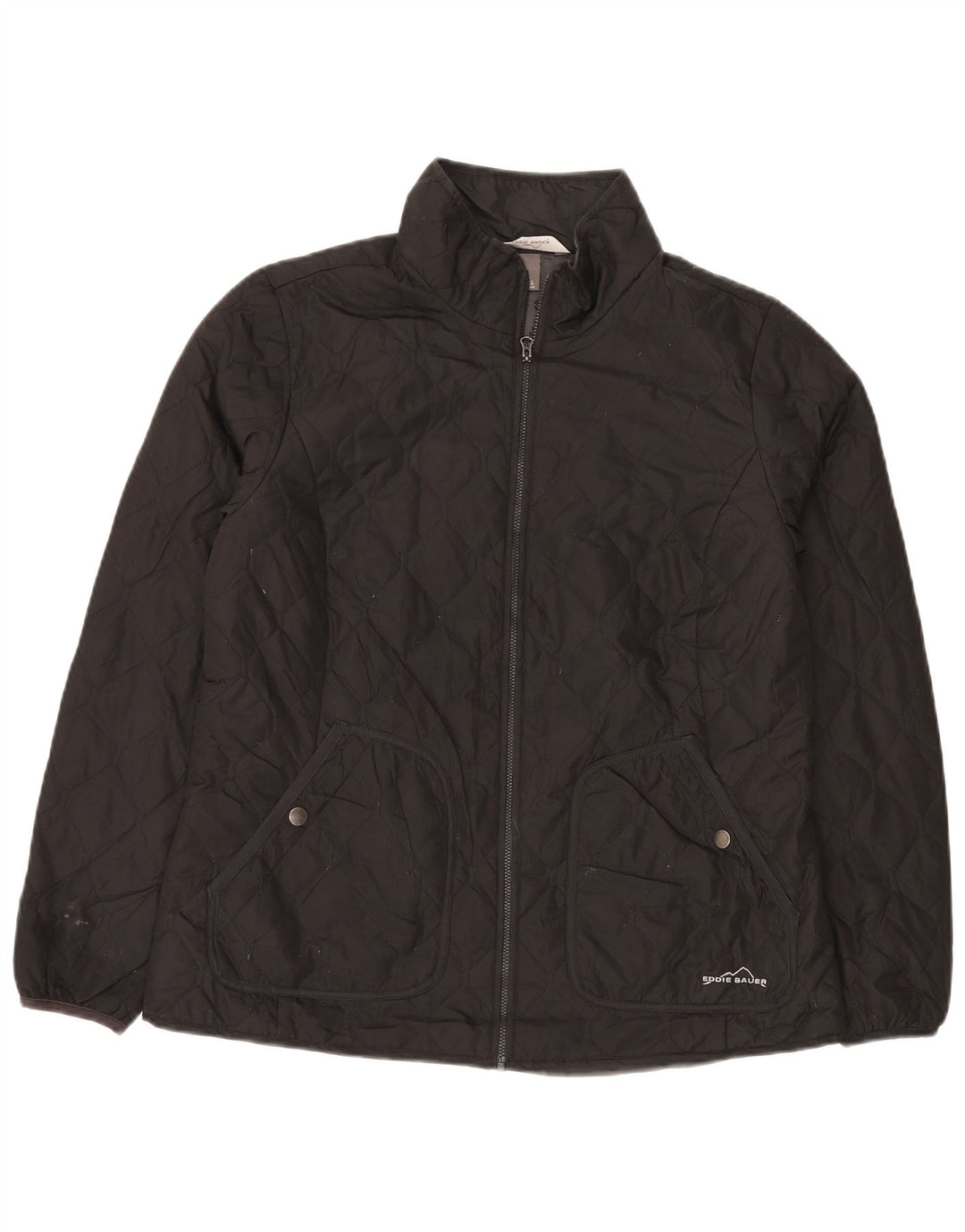 Jaqueta acolchoada feminina Eddie Bauer UK 16 grande poliéster preto
