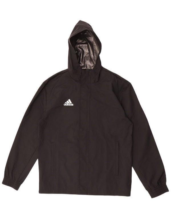 Adidas Mens Hooded Rain Jacket UK 36 Pequeno Poliéster Preto