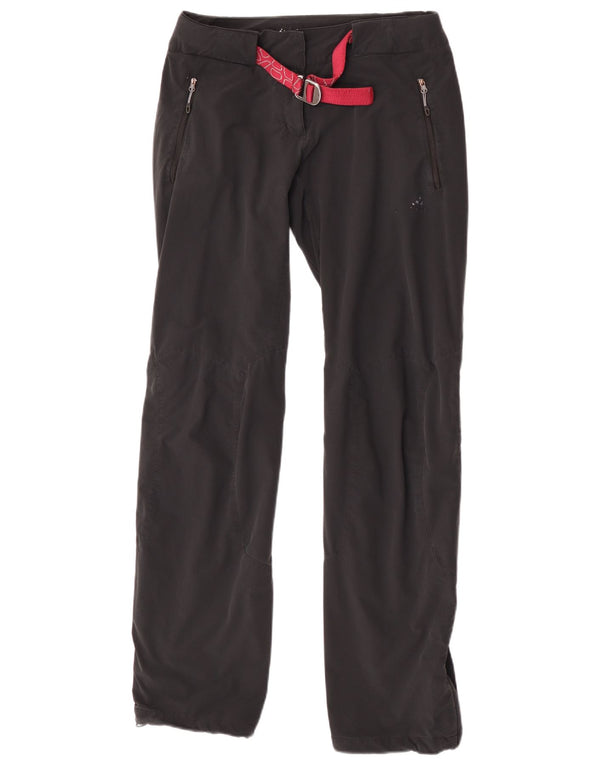 Calça corta-vento reta feminina Adidas UK 12 médio W30 L34 preta