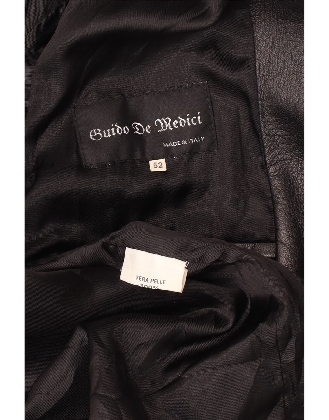 Jaqueta de couro feminina vintage IT 52 2XL couro preto