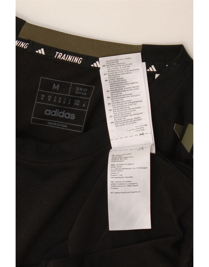 Camiseta Adidas Masculina Aeroready Slim Fit Top Médio Poliéster Preto