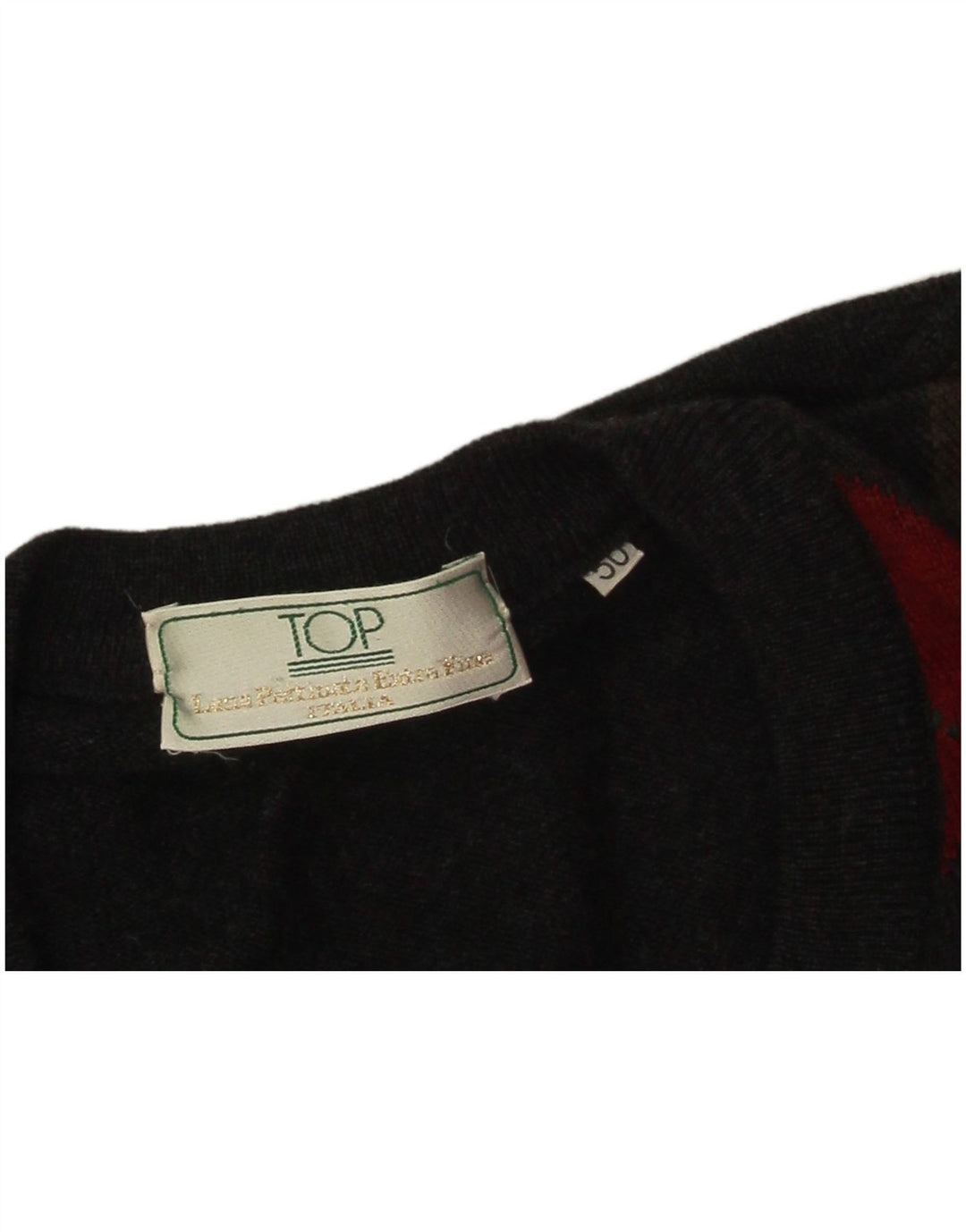 Suéter masculino vintage com decote em V IT 50 cinza médio Argyle/Diamante