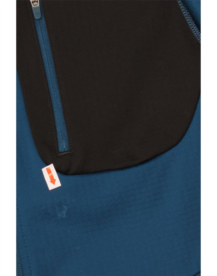 Suéter masculino Puma com capuz e zíper pequeno azul colorblock