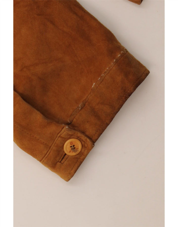 Jaqueta masculina de camurça VINTAGE IT 50 grande couro bege