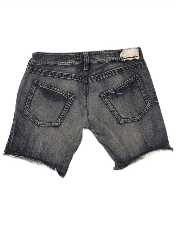 Shorts jeans feminino Calvin Klein W30 algodão azul médio