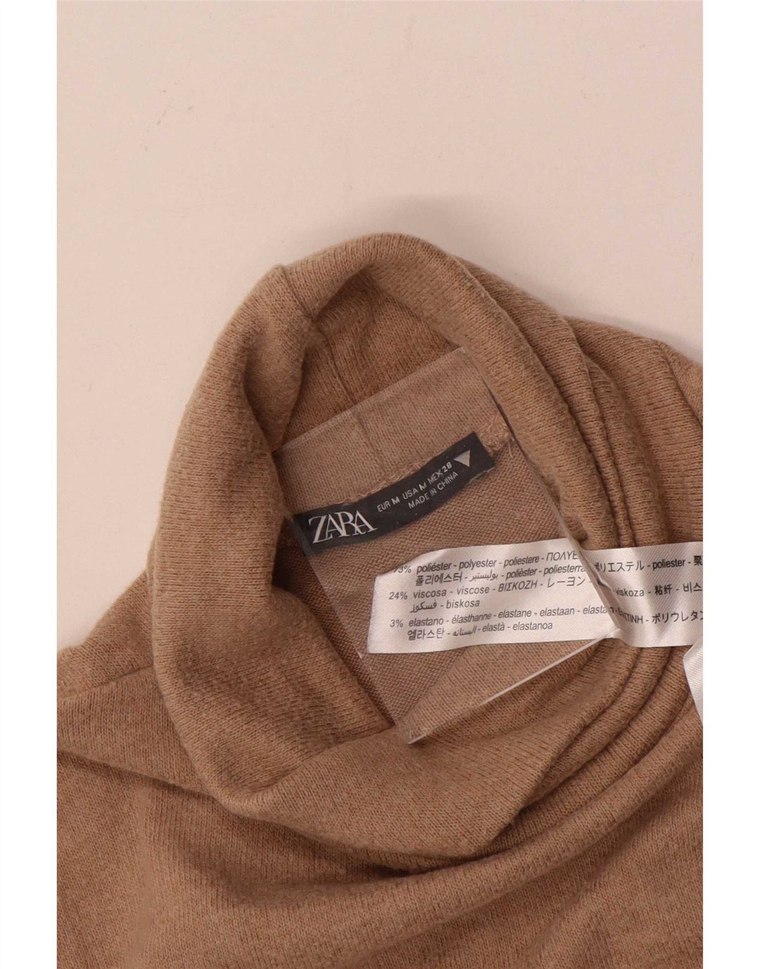 Vestido jumper feminino Zara Reino Unido 14 poliéster marrom médio
