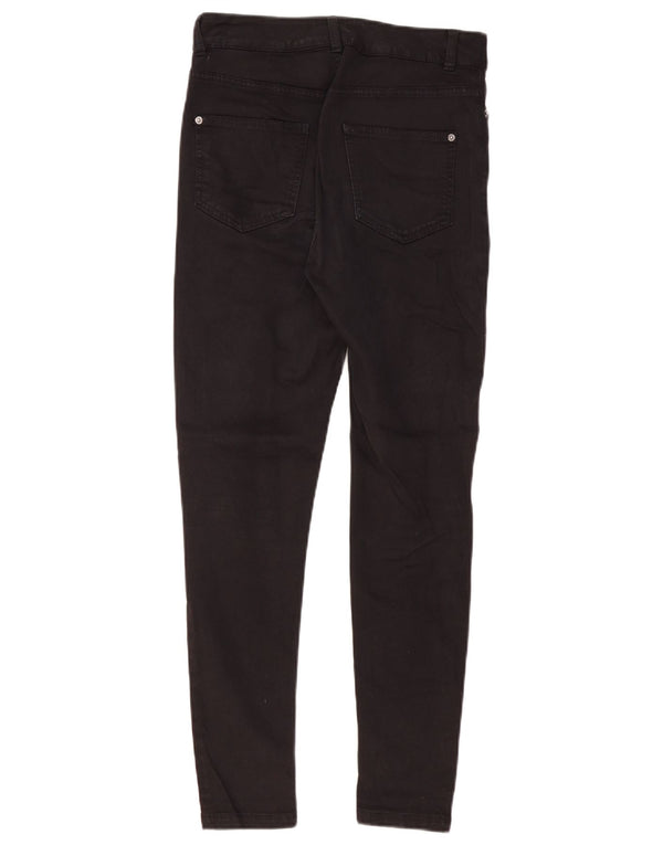 Calça jeans feminina Marks & Spencer super skinny UK 10 pequena W30 L29 algodão preto