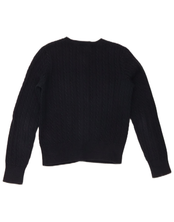 Suéter cardigã feminino Polo Ralph Lauren 8-9 anos algodão azul marinho médio