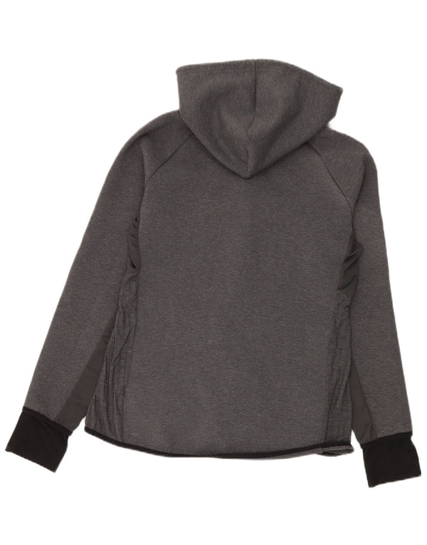 Suéter Adidas feminino com capuz e zíper Reino Unido 14 grande algodão cinza