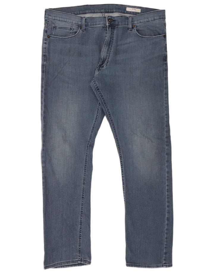 Marks & Spencer Mens Slim Jeans W38 L31 Azul Algodão