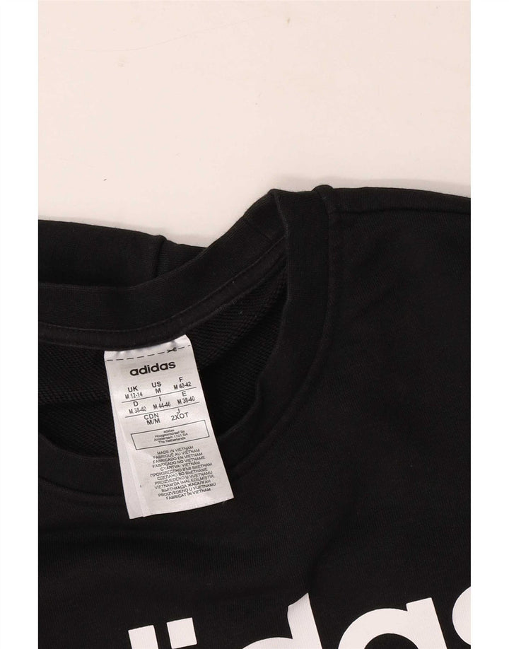 Adidas feminino gráfico regular ajuste moletom jumper reino unido 12/14 médio preto