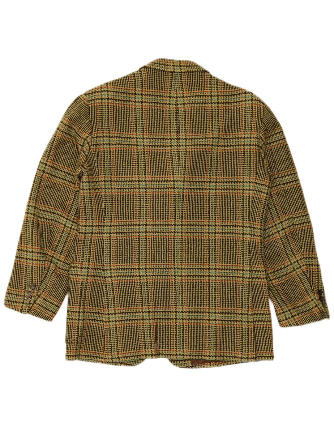 Jaqueta blazer masculina VINTAGE com 3 botões Reino Unido 38 Houndstooth verde médio